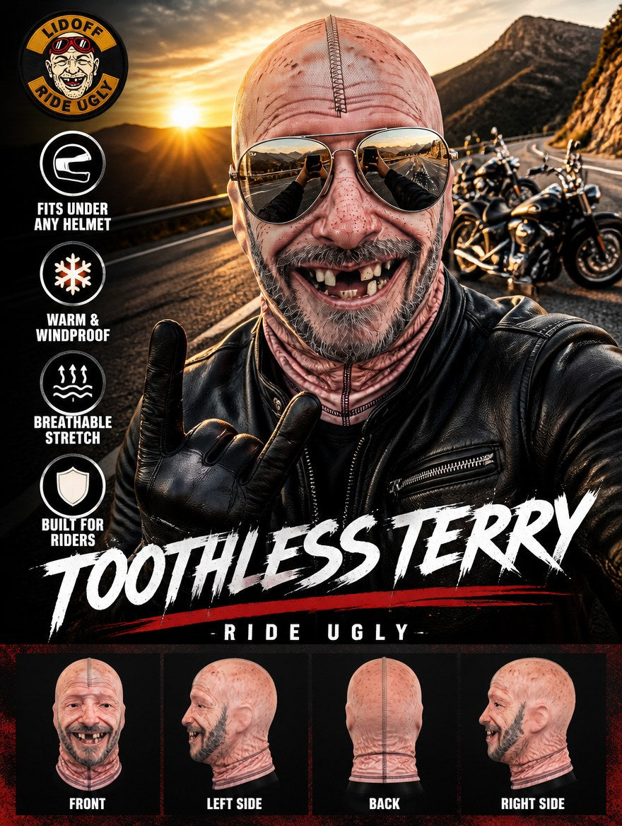 Toothless Terry LidOff face mask